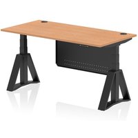 Click to view product details and reviews for Air Modesty 1600 X 800mm Height Adjustable Office Desk Oak Top Cable Ports Black Leg With Black Steel Modesty Panel With Piste Foot. Click to view product details and reviews for Air Modesty 1600 X 800mm Height Adjustable Office Desk Oak Top Cable Ports Black Leg With Black Steel Modesty Panel With Piste Foot.