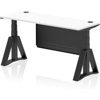 Click to view product details and reviews for Air Modesty 1600 X 600mm Height Adjustable Office Desk White Top Cable Ports Black Leg With Black Steel Modesty Panel With Piste Foot. Click to view product details and reviews for Air Modesty 1600 X 600mm Height Adjustable Office Desk White Top Cable Ports Black Leg With Black Steel Modesty Panel With Piste Foot.