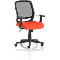 Mave Task Operator Chair Black Mesh With Arms Bespoke Colour Seat Tabasco Orange Mave Task Operator Chair Black Mesh With Arms Bespoke Colour Seat Tabasco Orange