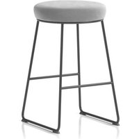 Turin Stool Black Frame Grey Seat Pad Turin Stool Black Frame Grey Seat Pad