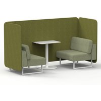 Click to view product details and reviews for Brixworth 2 Seater Bench Booth With White Legs And White Table With White Leg In Rivet Fabric Olive Panels And Burnish Sofa. Click to view product details and reviews for Brixworth 2 Seater Bench Booth With White Legs And White Table With White Leg In Rivet Fabric Olive Panels And Burnish Sofa.