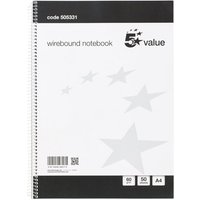 Click to view product details and reviews for 5 Star Wirebound Notebook 60gsm Ruled 100 Pages A4 Black White Pack Of 10. Click to view product details and reviews for 5 Star Wirebound Notebook 60gsm Ruled 100 Pages A4 Black White Pack Of 10.