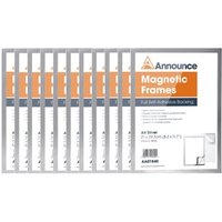 Click to view product details and reviews for Announce Magnetic Frame A4 Silver Pack Of 10 Aa01842. Click to view product details and reviews for Announce Magnetic Frame A4 Silver Pack Of 10 Aa01842.