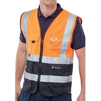 Click to view product details and reviews for Beeswift High Visibility Two Tone Executive Waistcoat Orange Black L Hvwcttorbll.