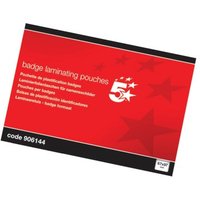 Click to view product details and reviews for 5 Star Office Laminating Pouches 250 Micron Badge Size67x97mm Gloss Pack Of 100. Click to view product details and reviews for 5 Star Office Laminating Pouches 250 Micron Badge Size67x97mm Gloss Pack Of 100.