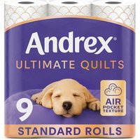 Click to view product details and reviews for Andrex Ultimate Quilts Toilet Roll 3 Ply 155 Sheets Per Roll Pack Of 9 4474132. Click to view product details and reviews for Andrex Ultimate Quilts Toilet Roll 3 Ply 155 Sheets Per Roll Pack Of 9 4474132.