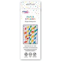 Pukka Party Striped Drinking Straws Assorted (Pack of 50) PTY578 Pukka Party Striped Drinking Straws Assorted (Pack of 50) PTY578