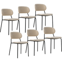 Lot de 6 chaises tissu et bois pieds métal Sofia