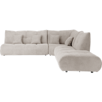 Canapé d'angle modulable tissu avec pouf Benny