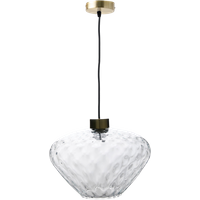 Suspension verre martelée transparente forme diamant Céline