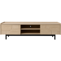 Meuble TV décor bois pieds métal 2 portes Mila