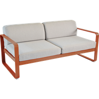 Canapé 2 Places Bellevie Gris Flanelle en Aluminium