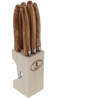Bloc de 6 couteaux Laguiole olivier