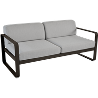Canapé 2 Places Bellevie Gris Flanelle en Aluminium
