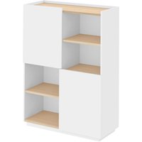 Buffet haut bois clair et blanc Nina