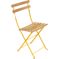 Lot de 2 Chaises Pliantes Bistro Naturel en Acier et en Bois