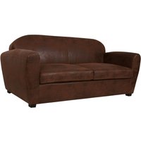 Canapé microfibre aspect cuir vieilli Owen