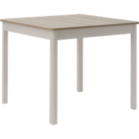 Table à manger carrée décor bois et blanc 2 à 4 personnes Adeline