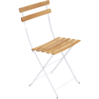 Lot de 2 Chaises Pliantes Bistro Naturel en Acier et en Bois