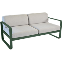 Canapé 2 Places Bellevie Gris Flanelle en Aluminium