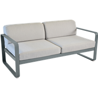 Canapé 2 Places Bellevie Gris Flanelle en Aluminium