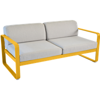 Canapé 2 Places Bellevie Gris Flanelle en Aluminium