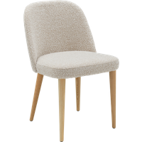 Chaise bouclette pieds bois Maxine