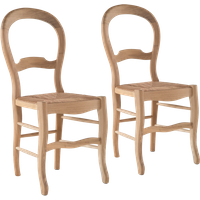 Lot de 2 chaises chêne massif et paille Cléa