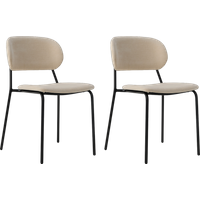 Lot de 2 chaises tissu et bois pieds métal Sofia