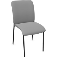 Chaise de bureau capitonnée sans accoudoirs pieds métal Sun H