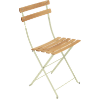 Lot de 2 Chaises Pliantes Bistro Naturel en Acier et en Bois