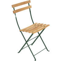 Lot de 2 Chaises Pliantes Bistro Naturel en Acier et en Bois