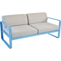 Canapé 2 Places Bellevie Gris Flanelle en Aluminium