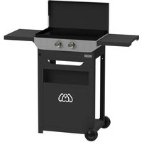Ensemble Plancha Électrique, Chariot et Couvercle en Acier et Inox Original