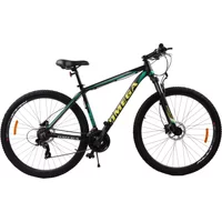 Bicicletta mountain bike Omega Duke 29", telaio 49 cm, freni a disco idraulici, nero/verde/giallo