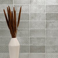 Azulejo Pared Camden Decor Gris Brillo 10x20 cm | Apto para interiores