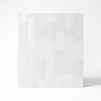 Azulejo Pared Rivoli Blanco Mate con detalles en brillo 7,5 x 30 cm | Apto para interiores