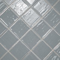 Azulejo Pared Boston Niebla PRECORTADO () Gris Brillo 20x20 PRECORTADO (10x10) | Apto para interiores
