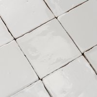 Baldosa de Terracota Vitri Blanco | 10 x 10 cm