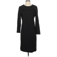 Pink Tartan Casual Dress - Sweater Dress: Black Solid Pattern Dresses - Used