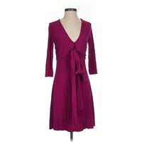 Lauren by Ralph Lauren Cocktail Dress - Wrap: Burgundy Dresses - Used - Size Small Petite