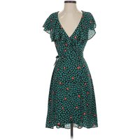 HD in Paris Cocktail Dress - Wrap: Teal Hearts Pattern Dresses - Used - Size