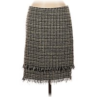 Jenne Maag Casual Skirt: Black Tweed Pattern Bottoms