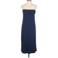 Le Superbe Casual Dress - Slip dress: Blue Solid Pattern Dresses - Used