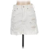American Eagle Outfitters Denim Skirt: Ivory Bottoms - Size
