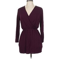 Rory Beca Casual Dress - Wrap: Burgundy Solid Pattern Dresses - Used