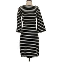 Old Navy Casual Dress - Shift: Black Stripes Pattern Dresses - Used