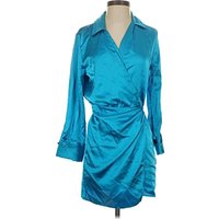 Zara Cocktail Dress - Wrap: Teal Dresses - Used - Size X