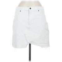 Abercrombie & Fitch Denim Skirt: White Bottoms - Size