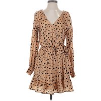 Peach Love Casual Dress - Wrap: Tan Animal Print Pattern Dresses - Used
